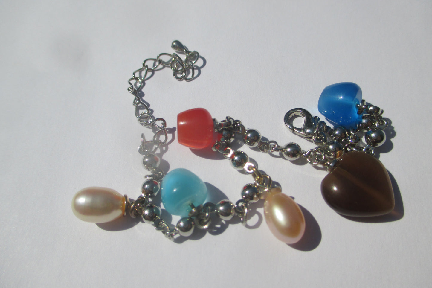 Venetian glass with pearl bracelet