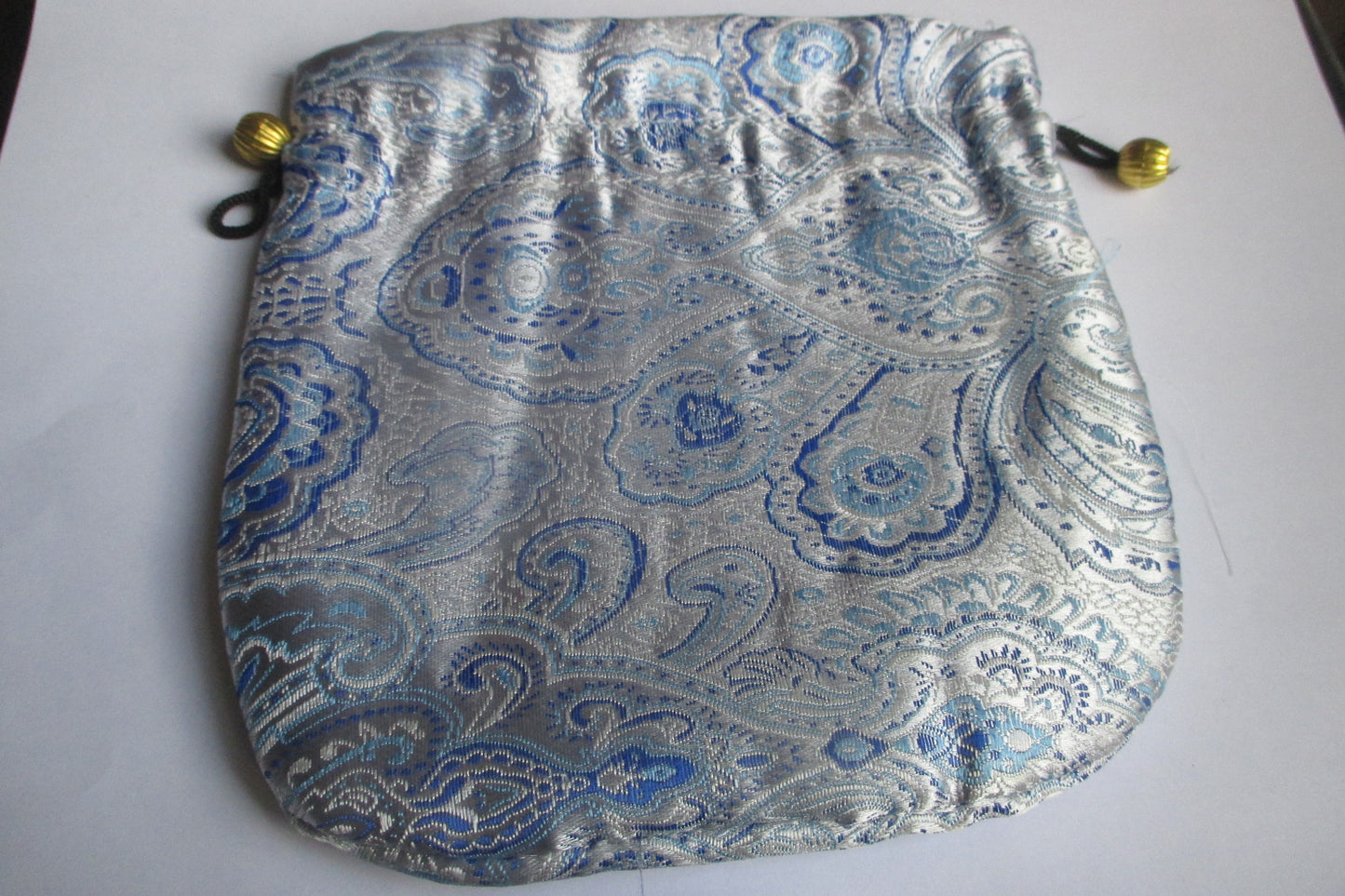 Light blue silk jewelry bag