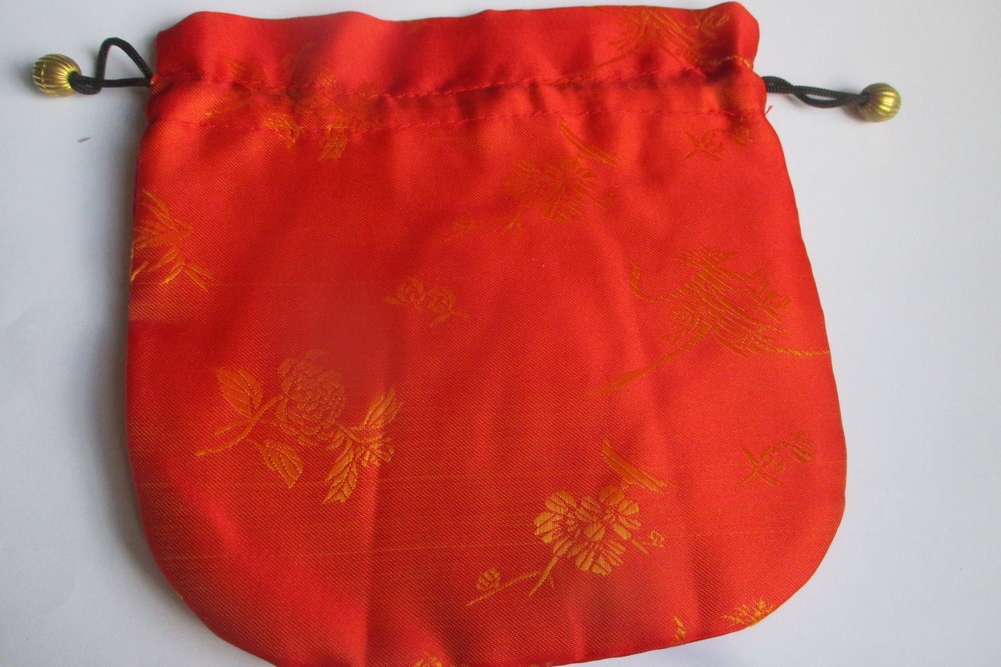 Plain red rose silk jewel bag