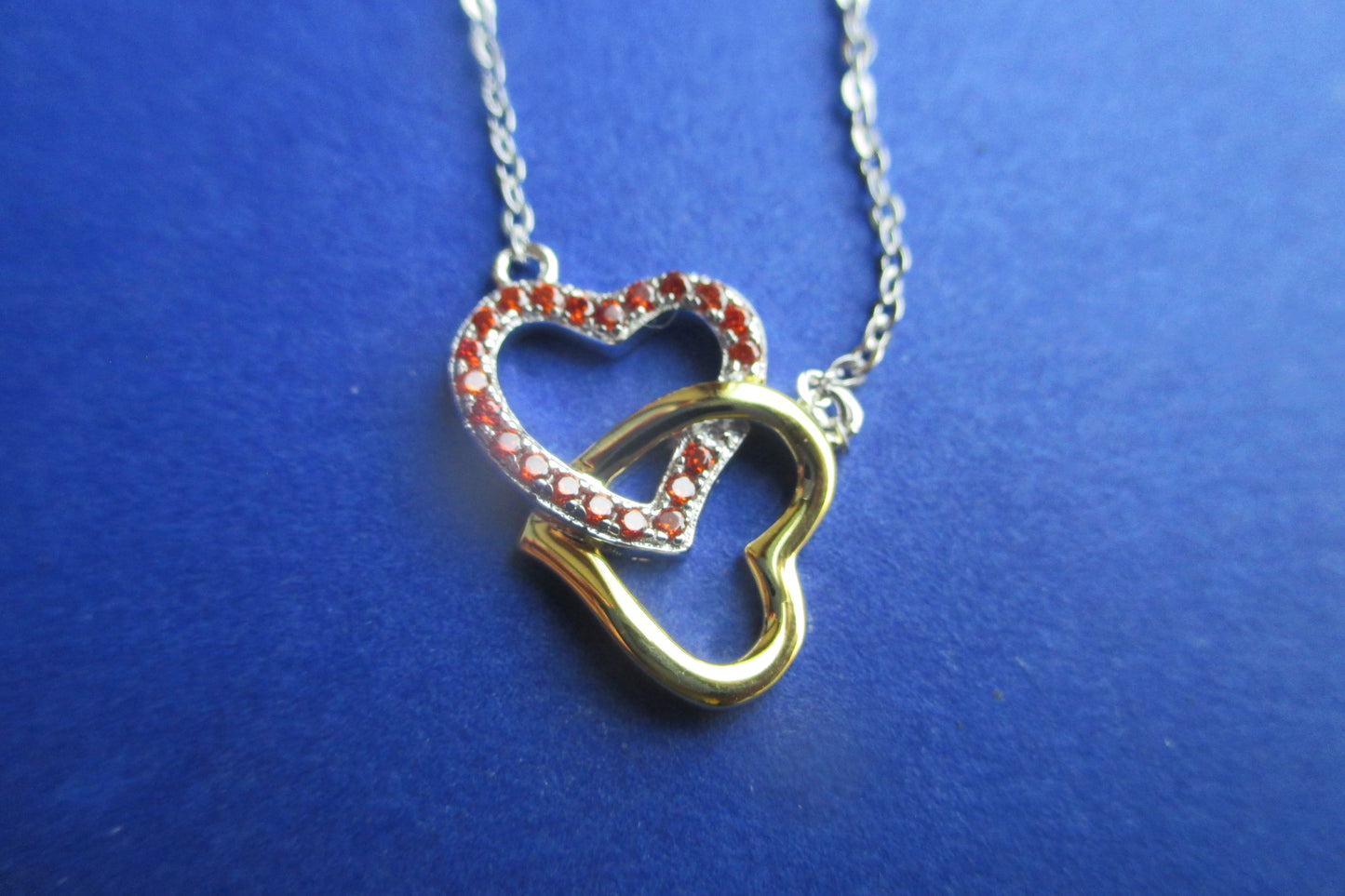 Silver garnet heart pendant