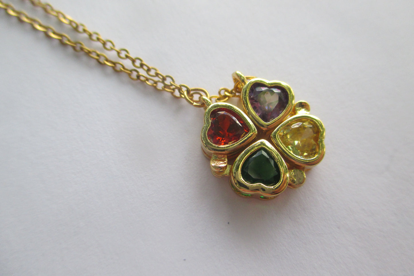 Gemstone clover pendant