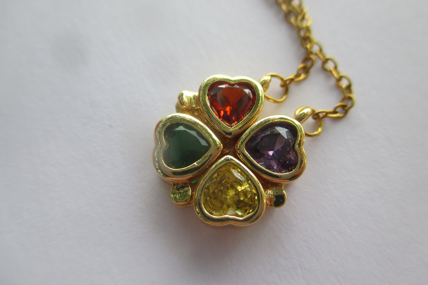 Gemstone clover pendant