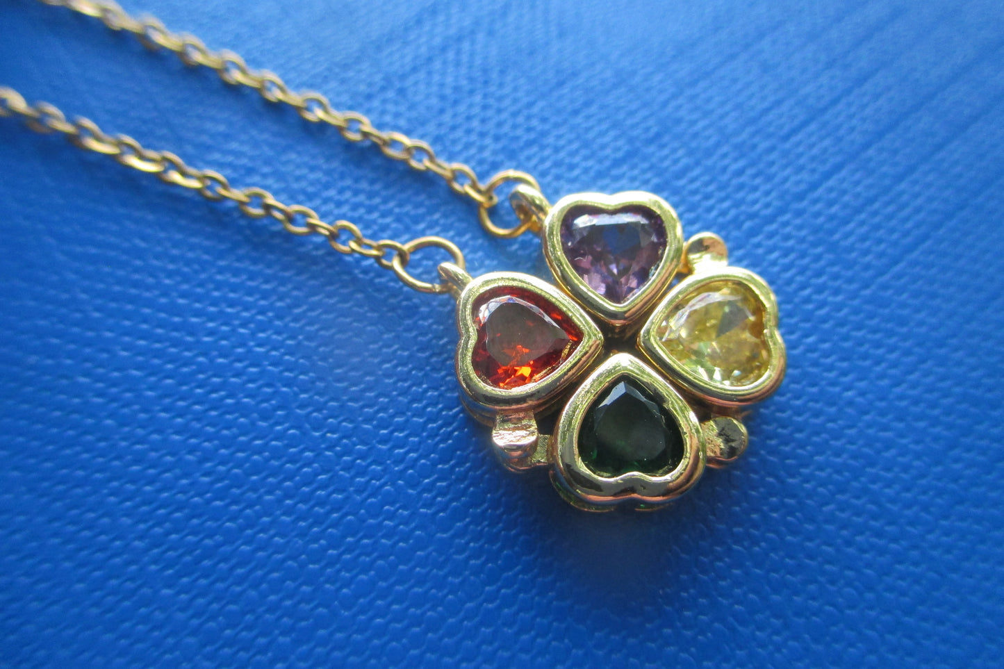 Gemstone clover pendant