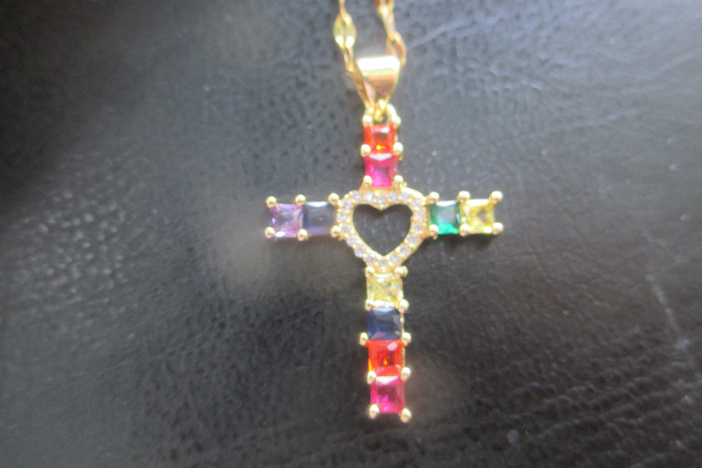 Gem cross pendant