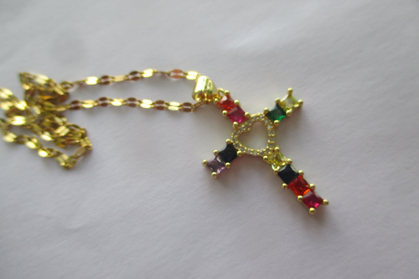 Gem cross pendant