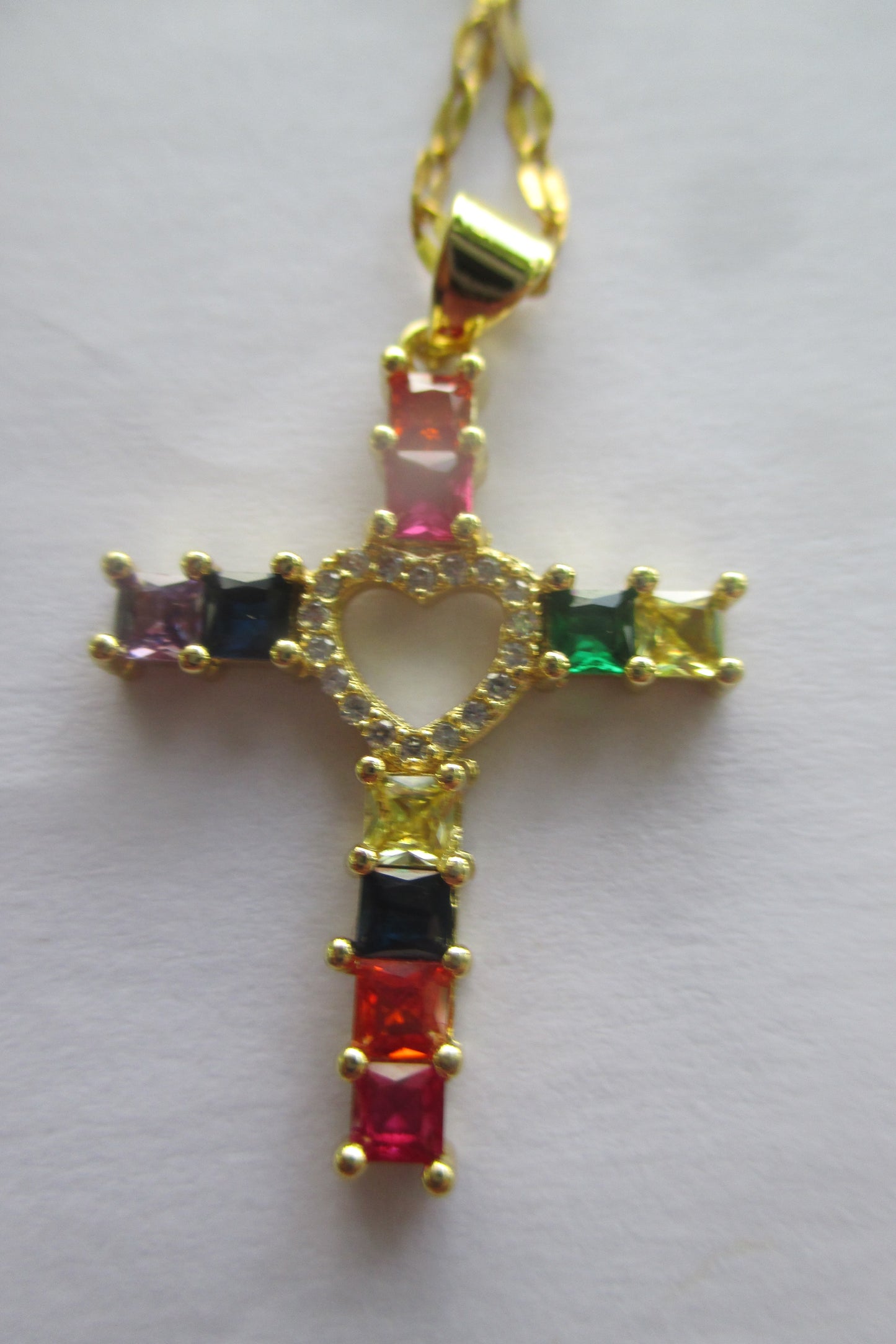 Gem cross pendant