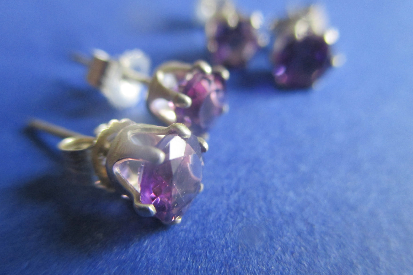 Silver stud with Amethyst earrings