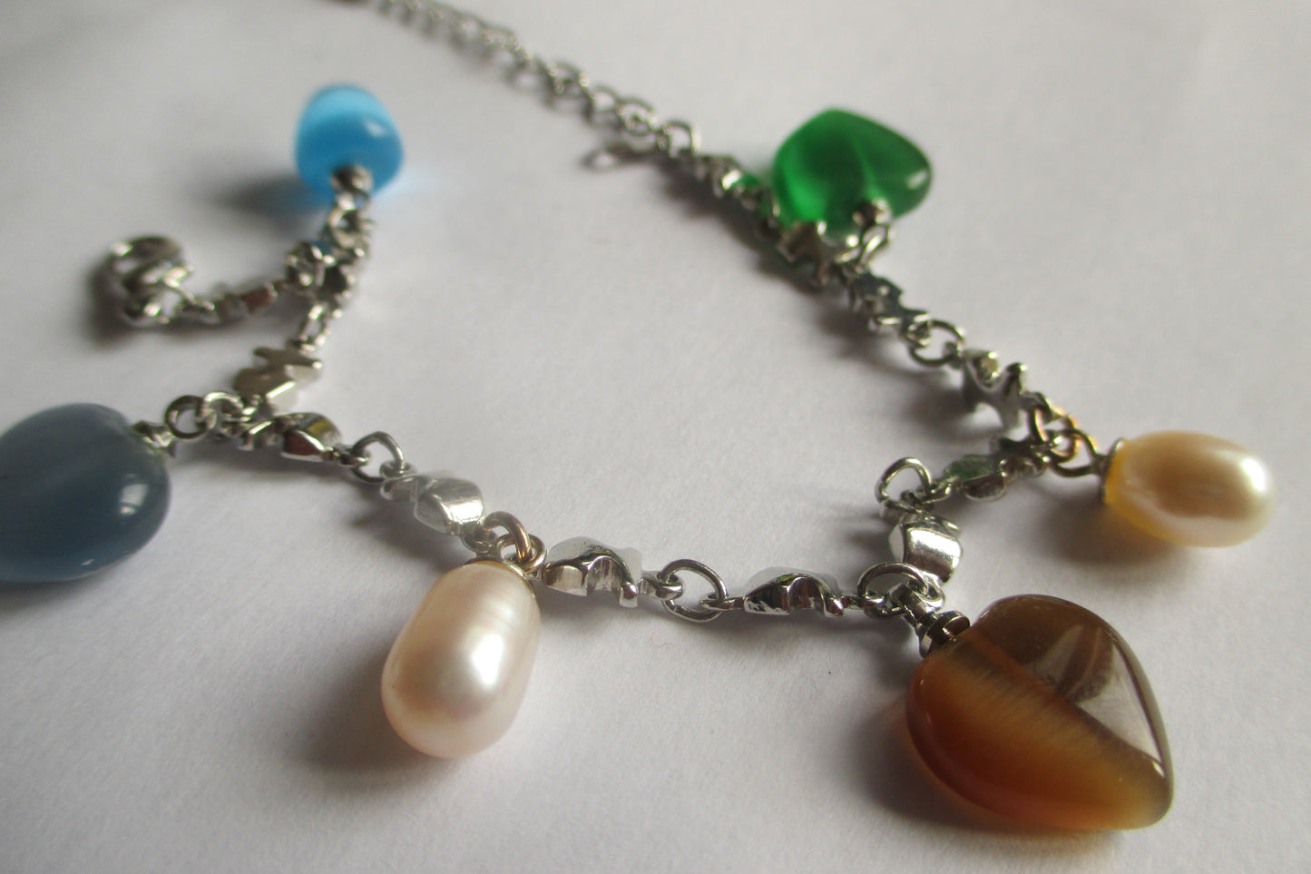 Venetian glass and pearl bracelet