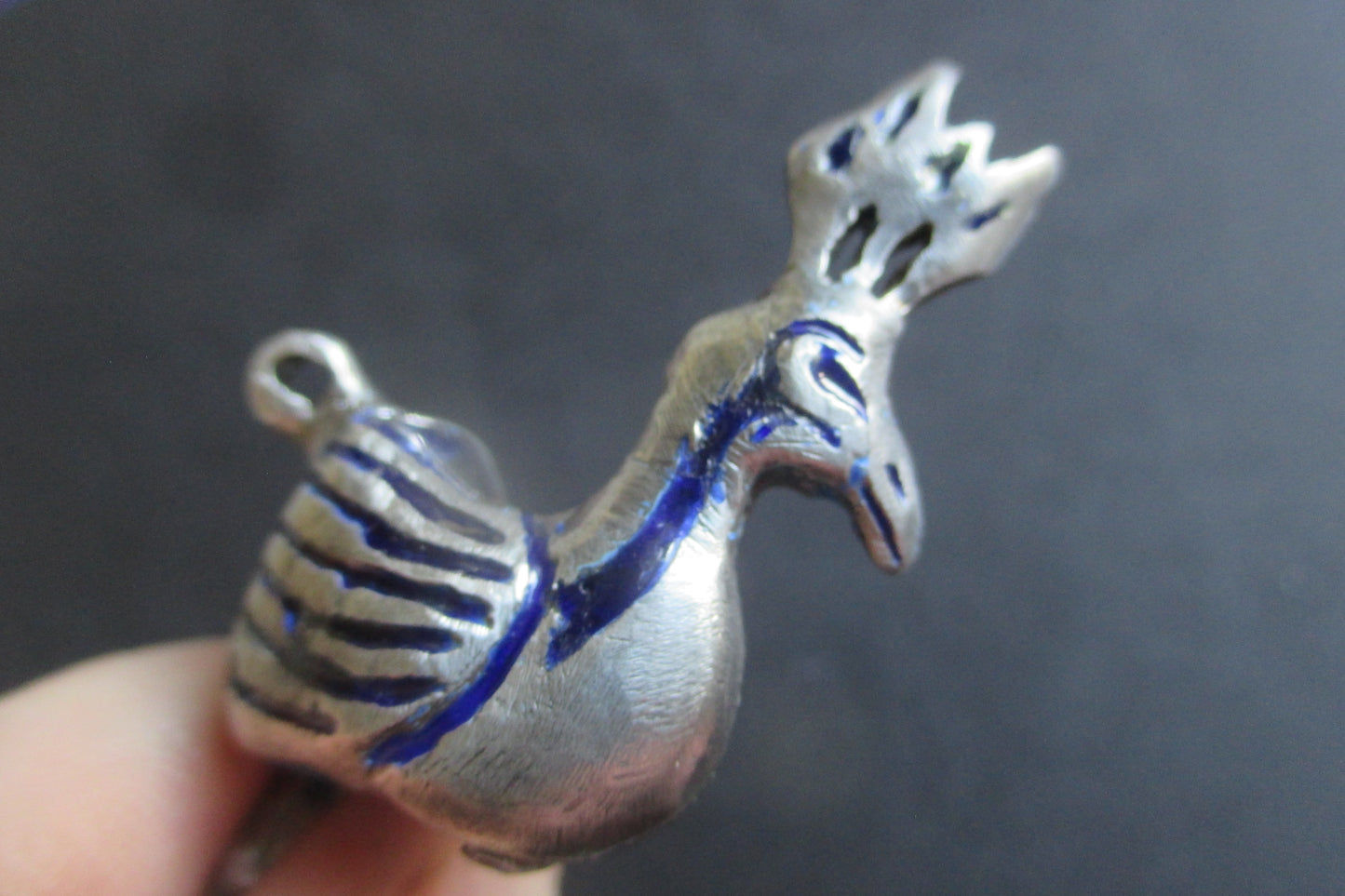 Silver peacock pendant