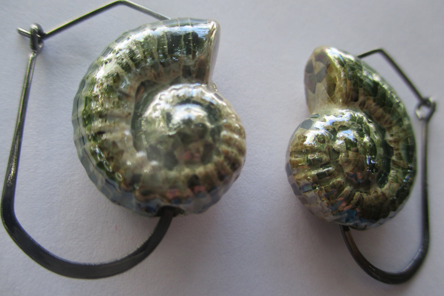 Ceramic shell clip earrings