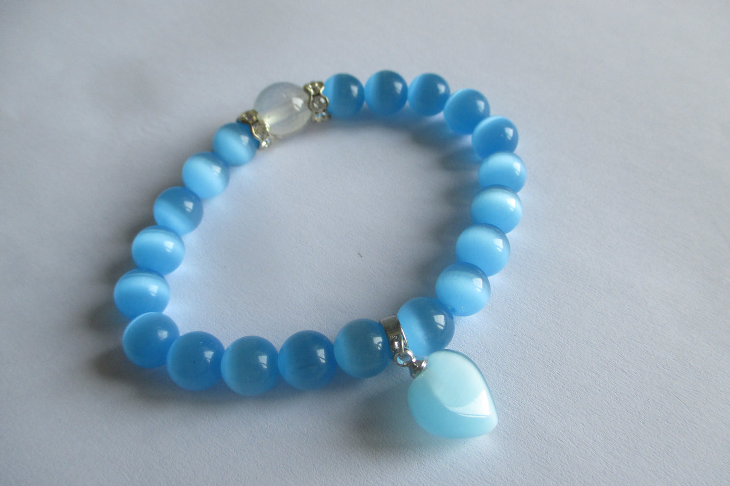 Sky blue venetian glass bracelet