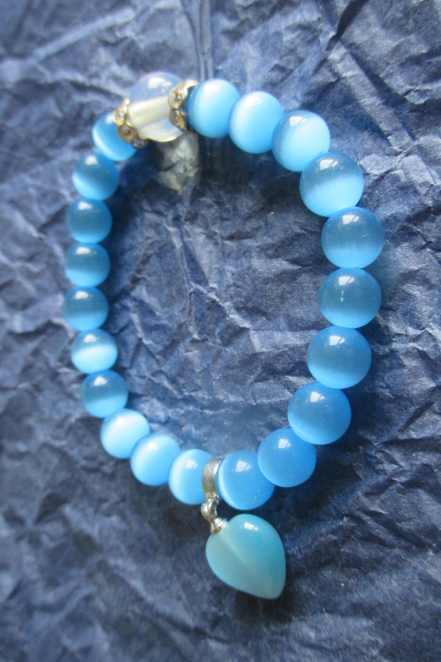 Sky blue venetian glass bracelet