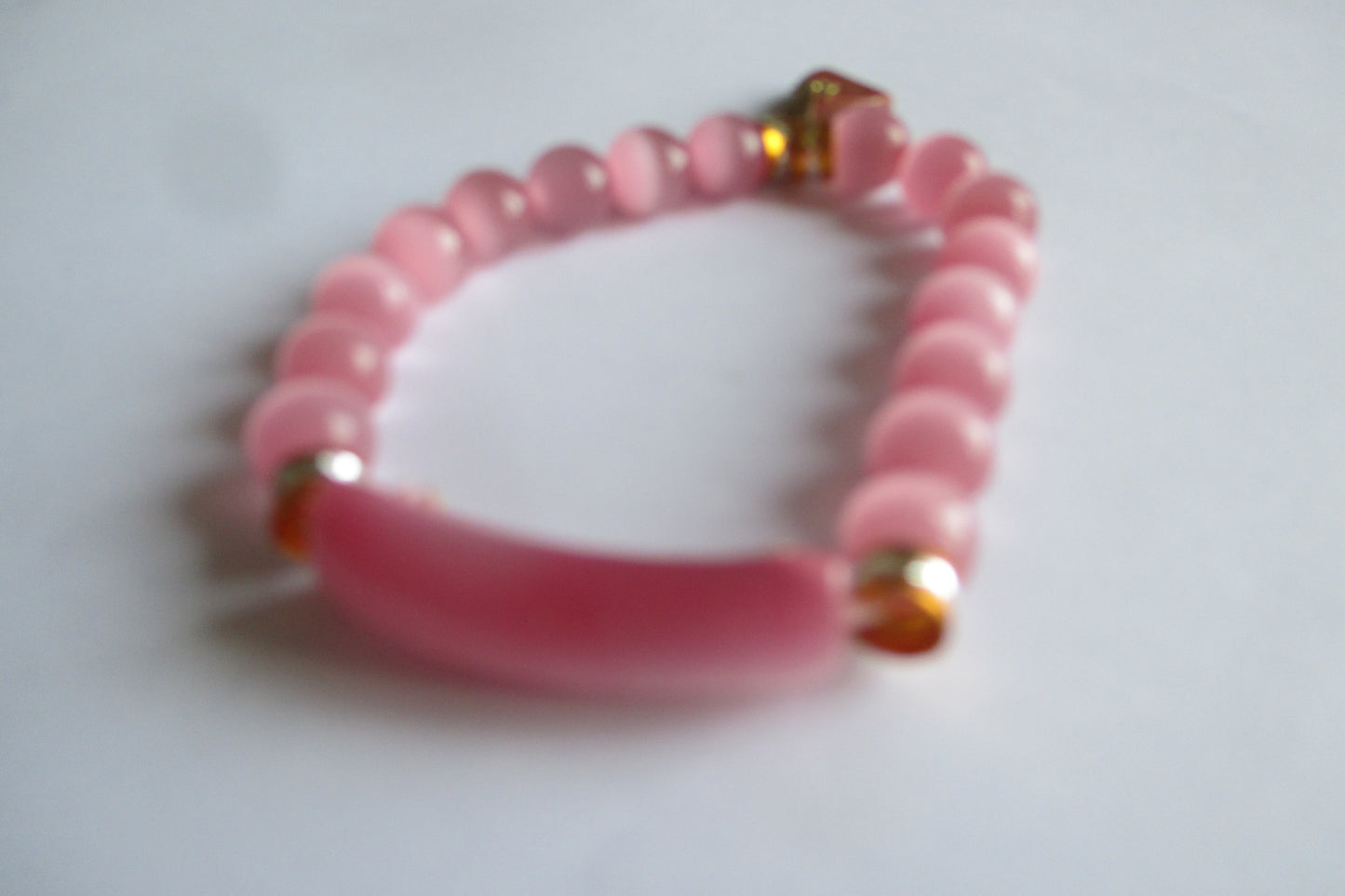 Pink glass bracelet