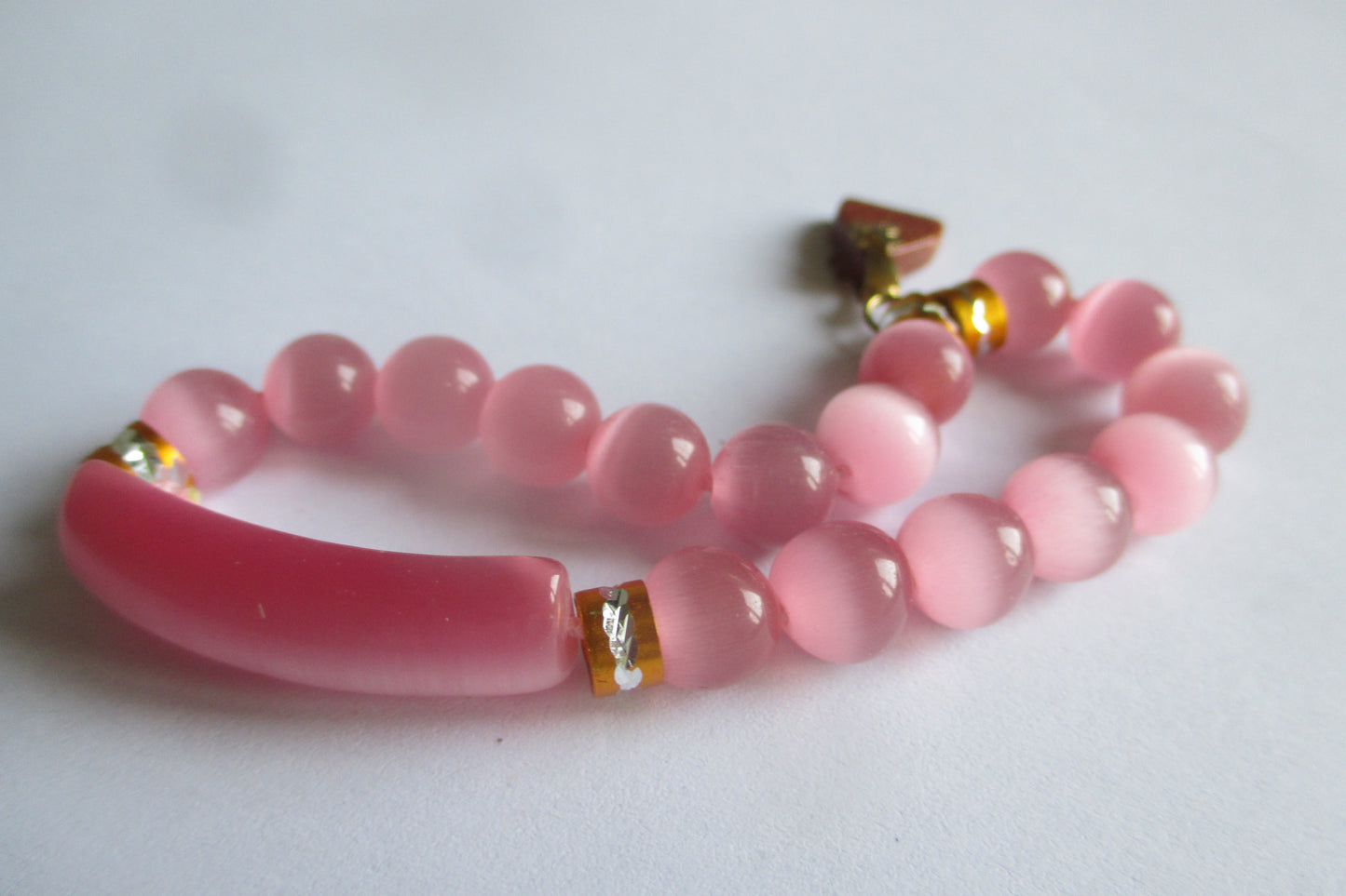 Pink glass bracelet