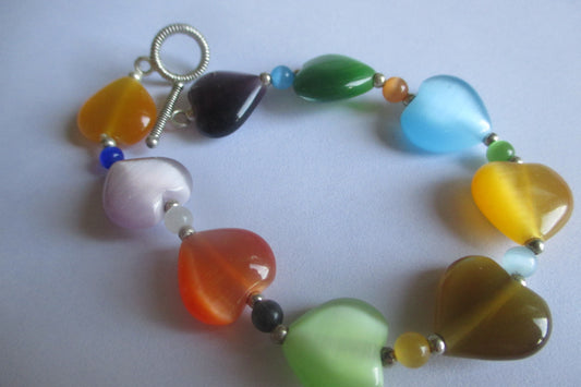 Venetian glass heart bracelet