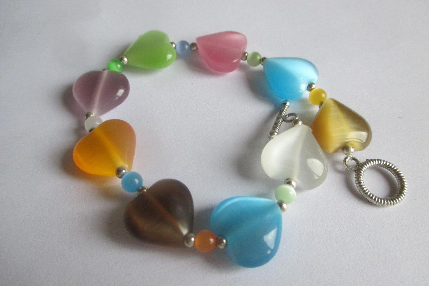 Venetian glass heart bracelet