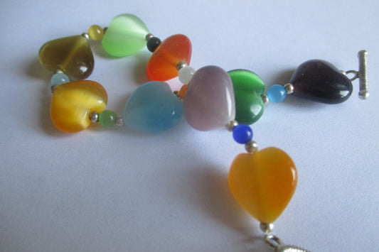 Venetian glass heart bracelet