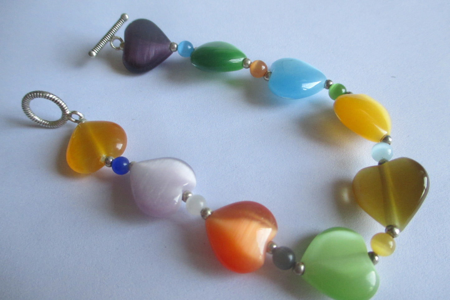 Venetian glass heart bracelet