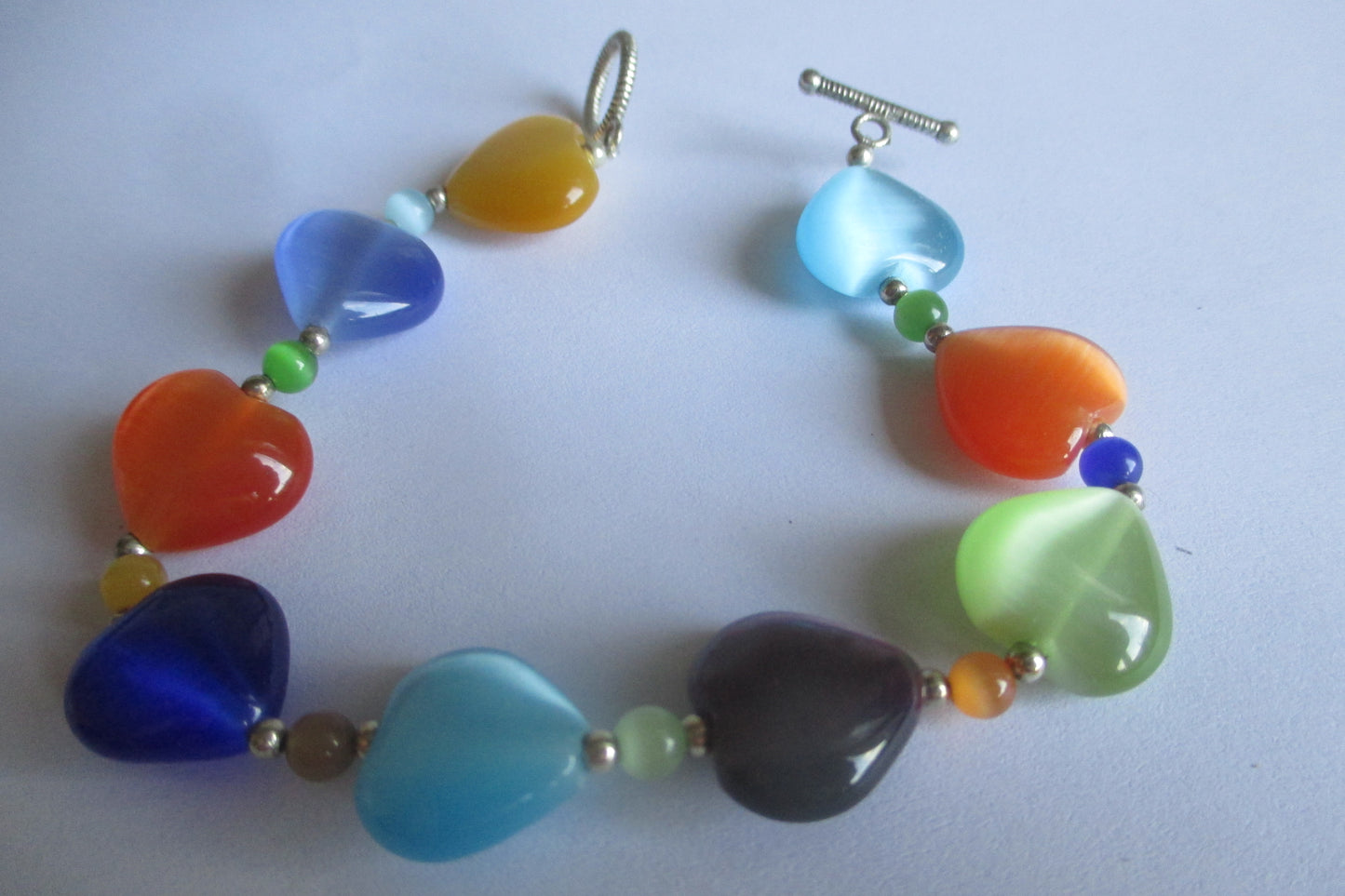 Venetian glass heart bracelet