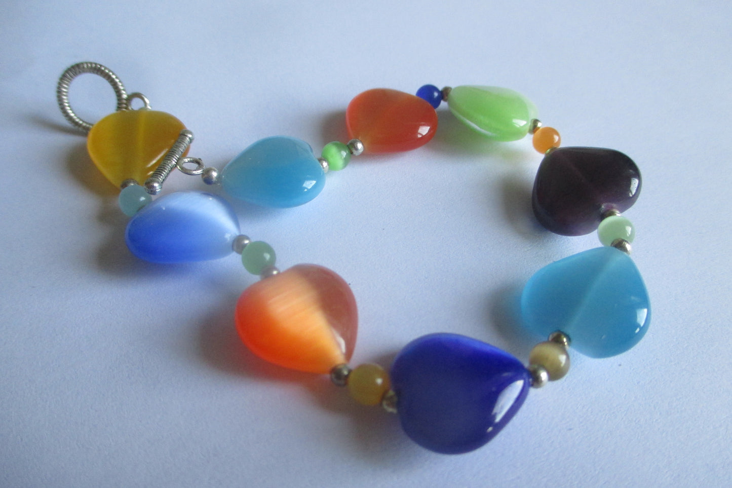 Venetian glass heart bracelet