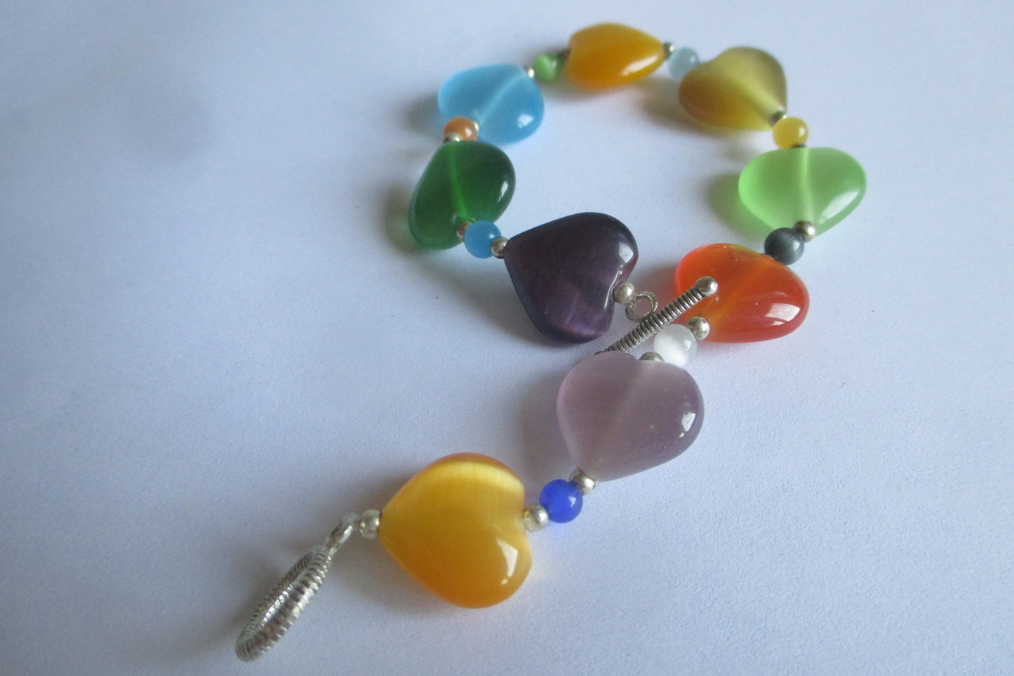 Venetian glass heart bracelet