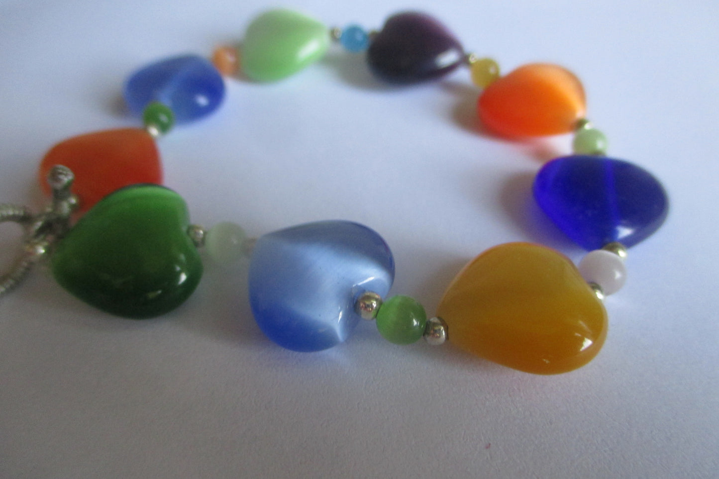 Venetian glass heart bracelet