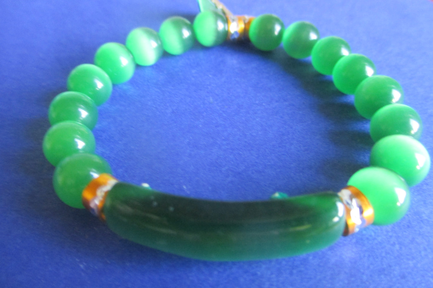 Green Jaipur design glass bracelet