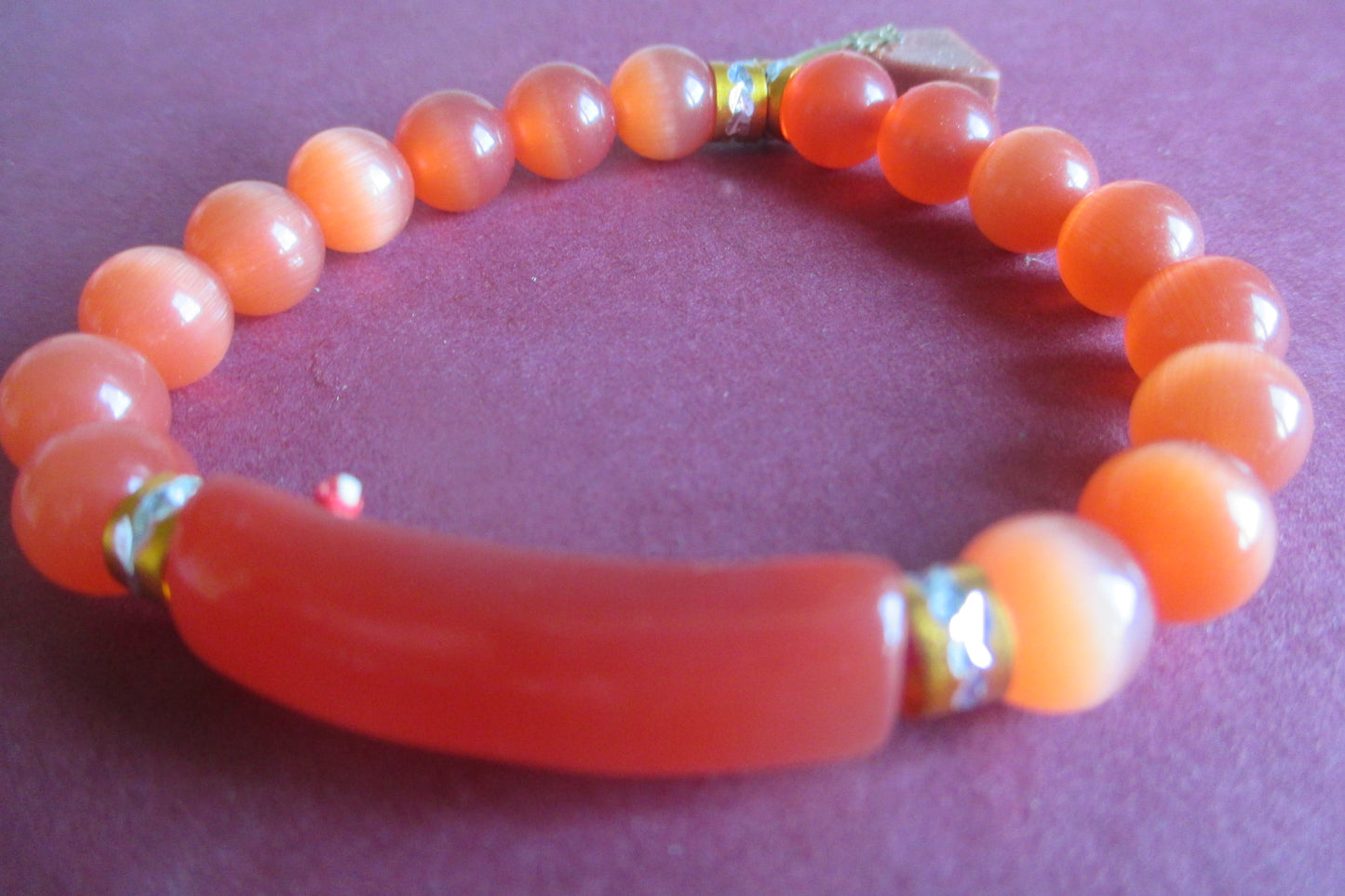 Orange Jaipur design glass bracelet