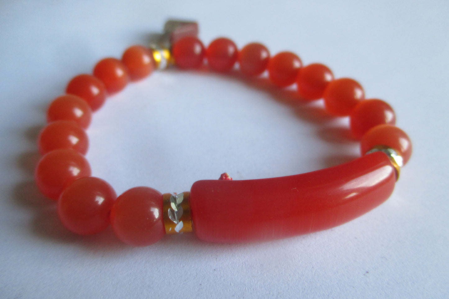 Orange Jaipur design glass bracelet