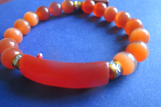 Orange Jaipur design glass bracelet