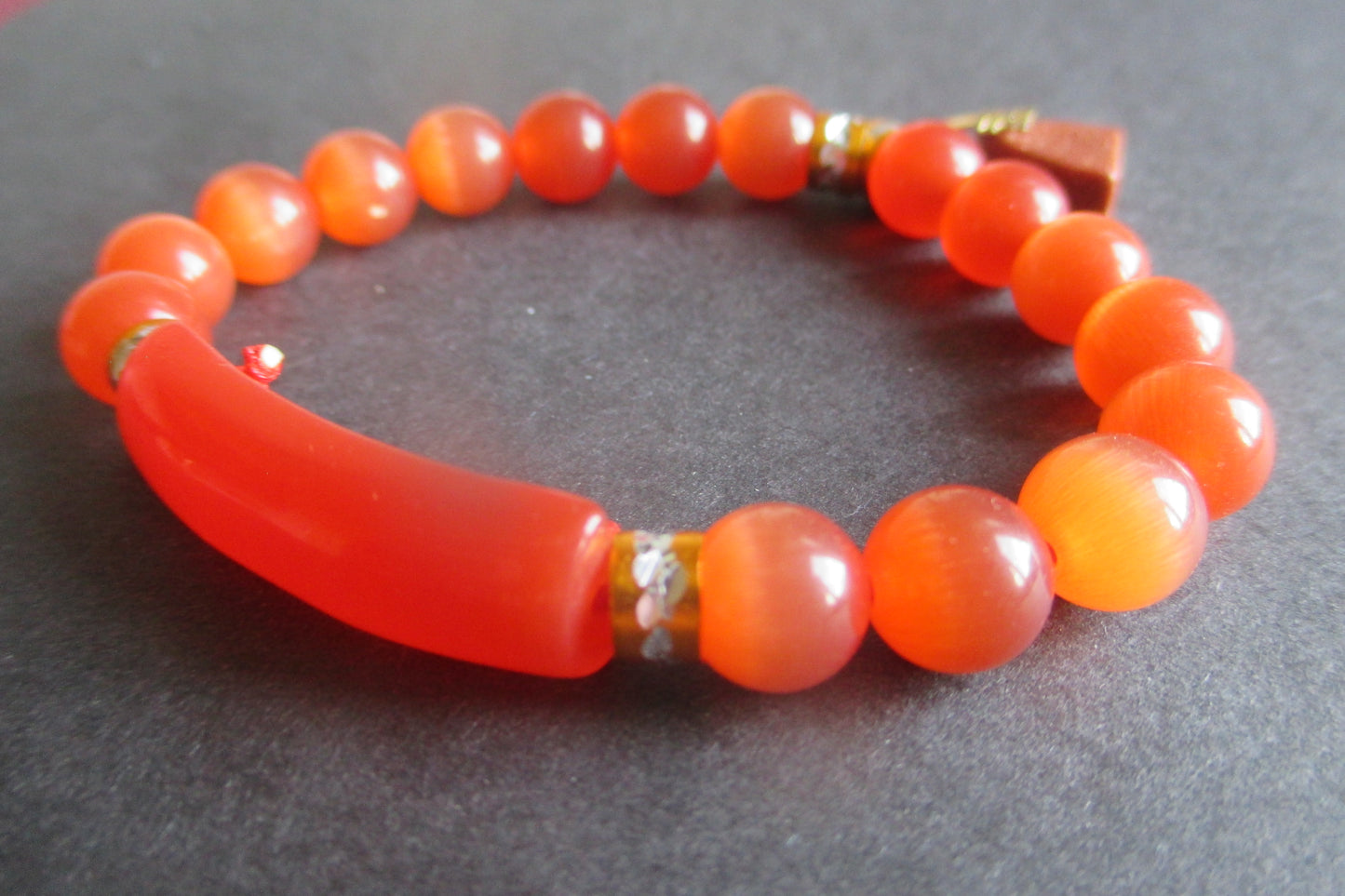 Orange Jaipur design glass bracelet