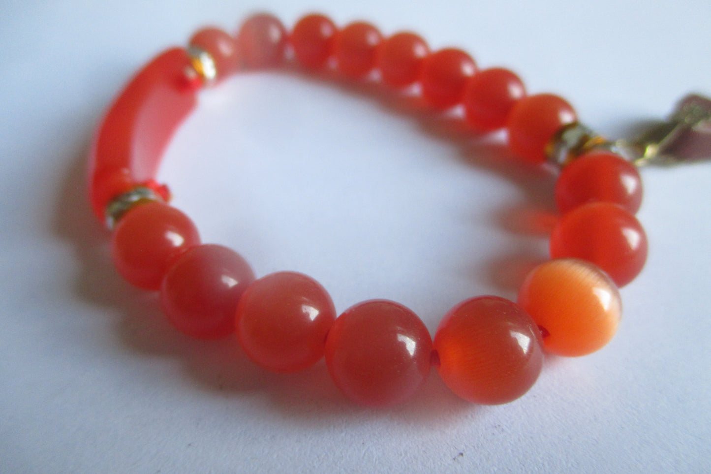 Orange Jaipur design glass bracelet