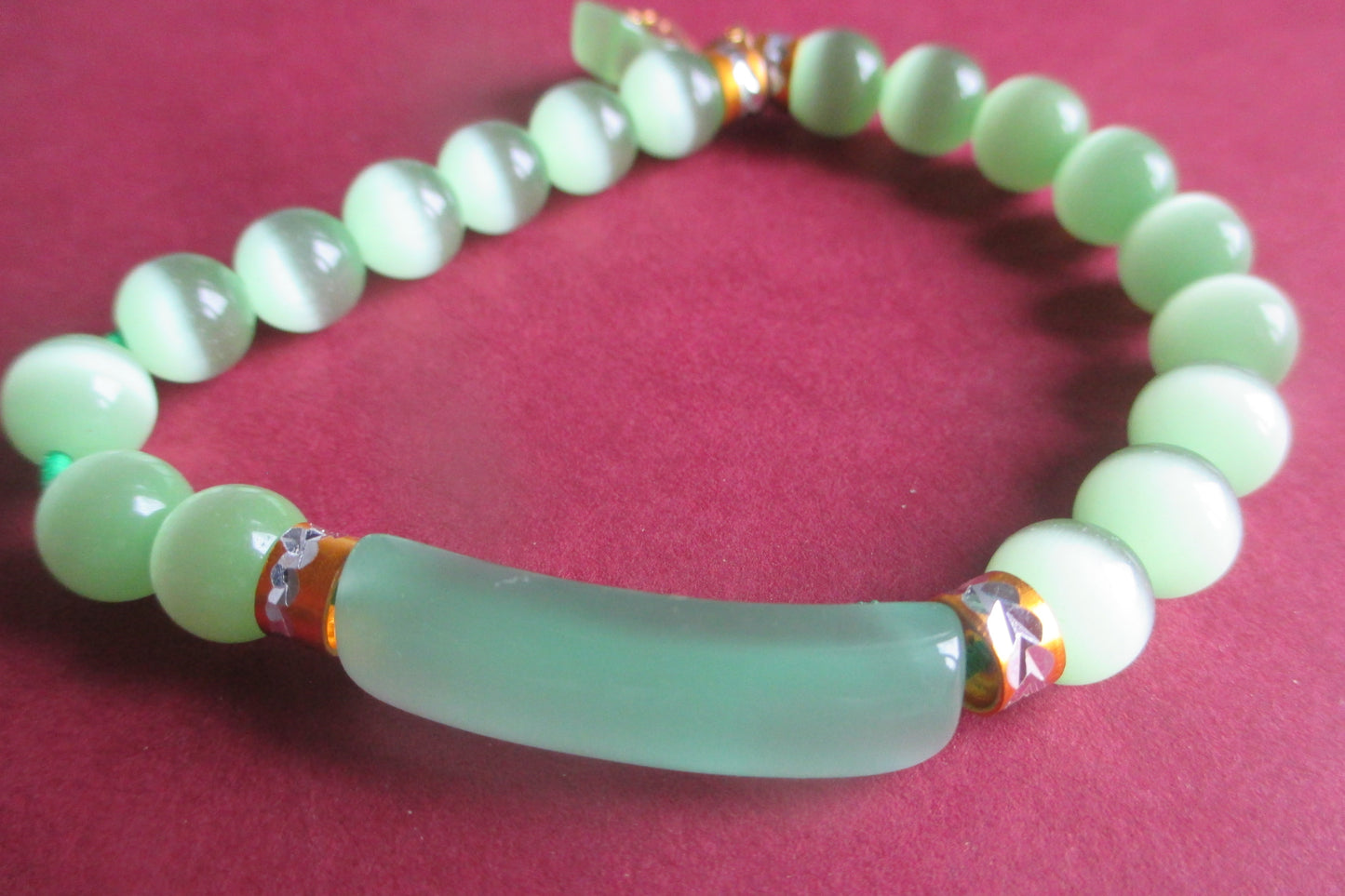 Jaipur design GREEN glass bracelet