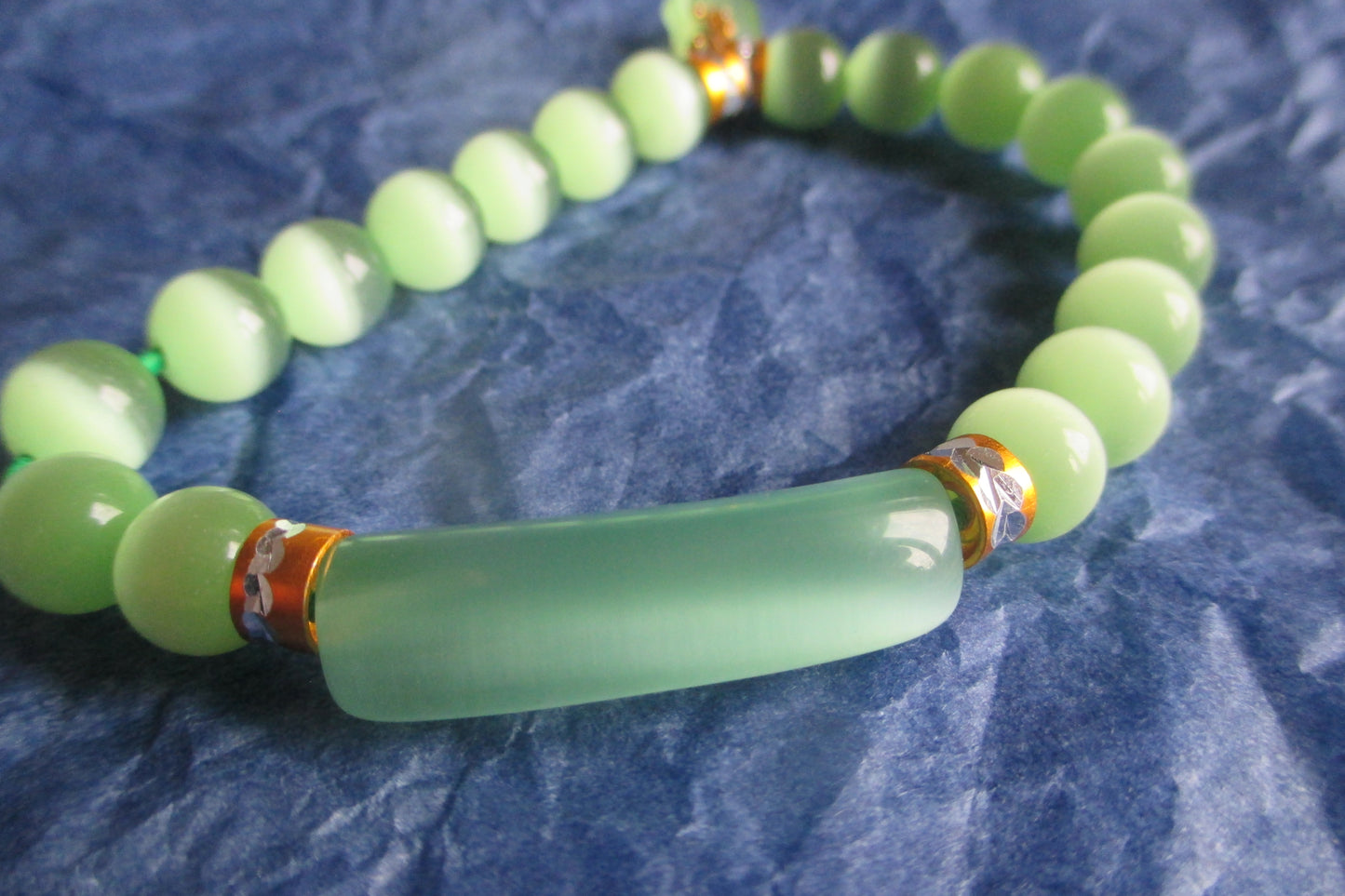 Jaipur design GREEN glass bracelet