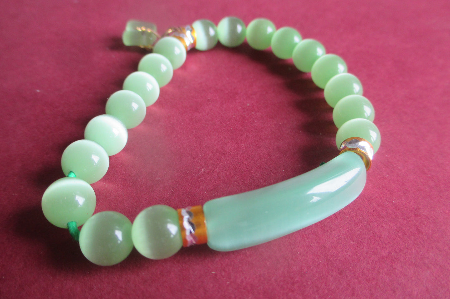 Jaipur design GREEN glass bracelet