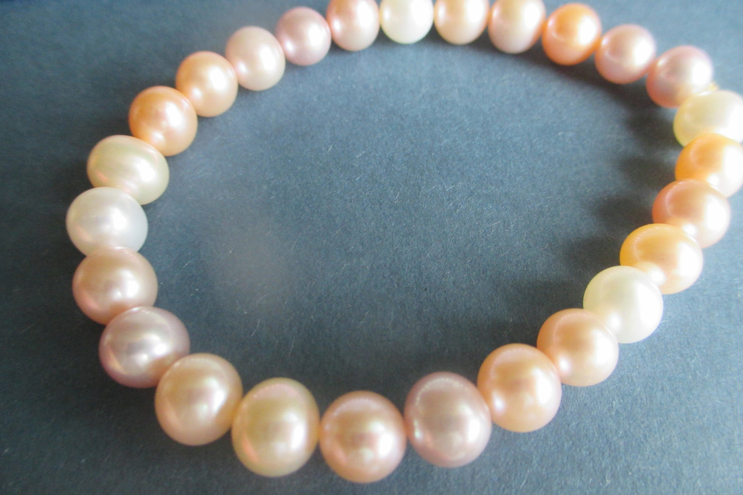 White Pink Lavender Akoya pearl bracelet