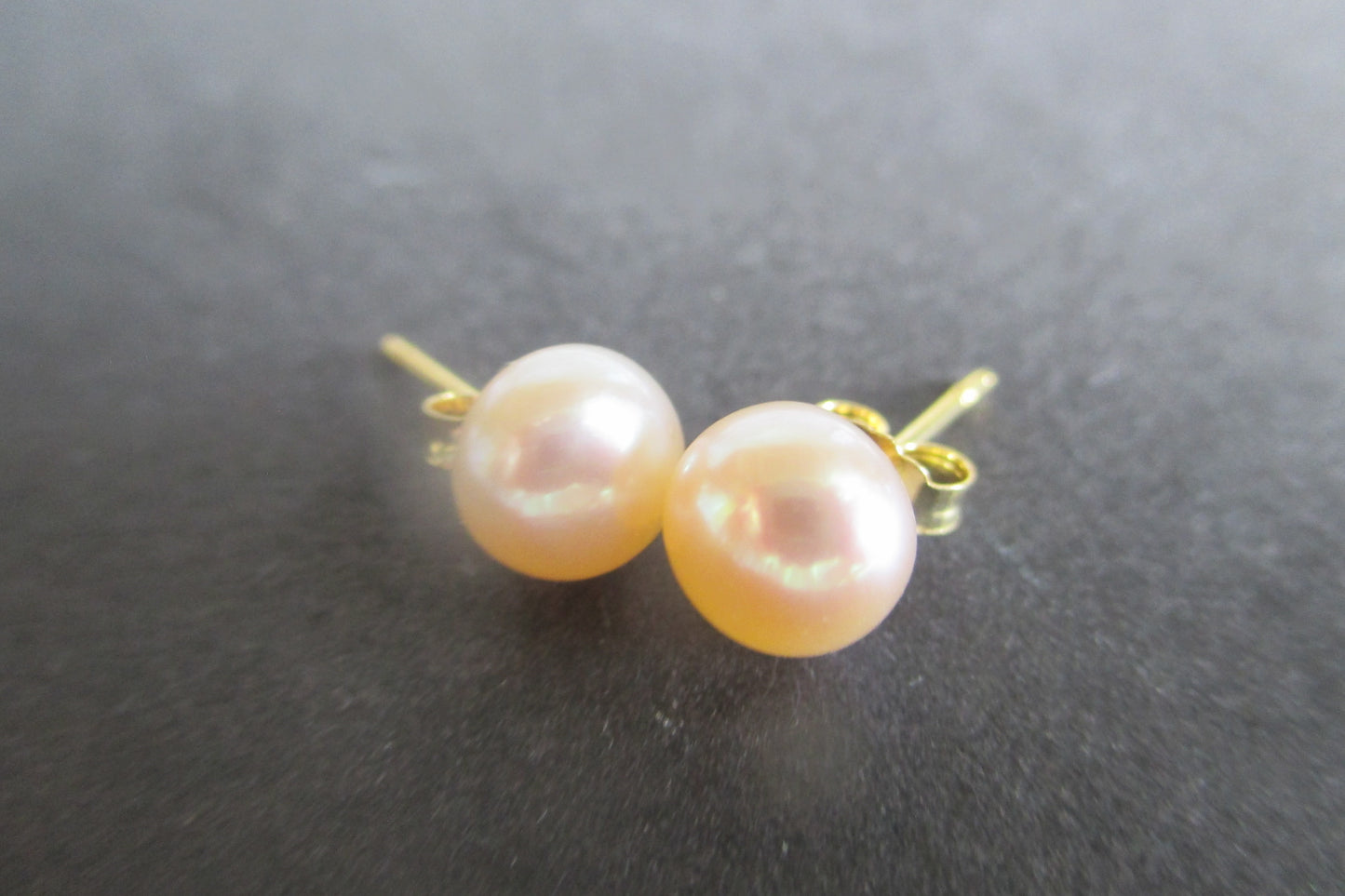 Pink pearl STUD earrings with gold stud