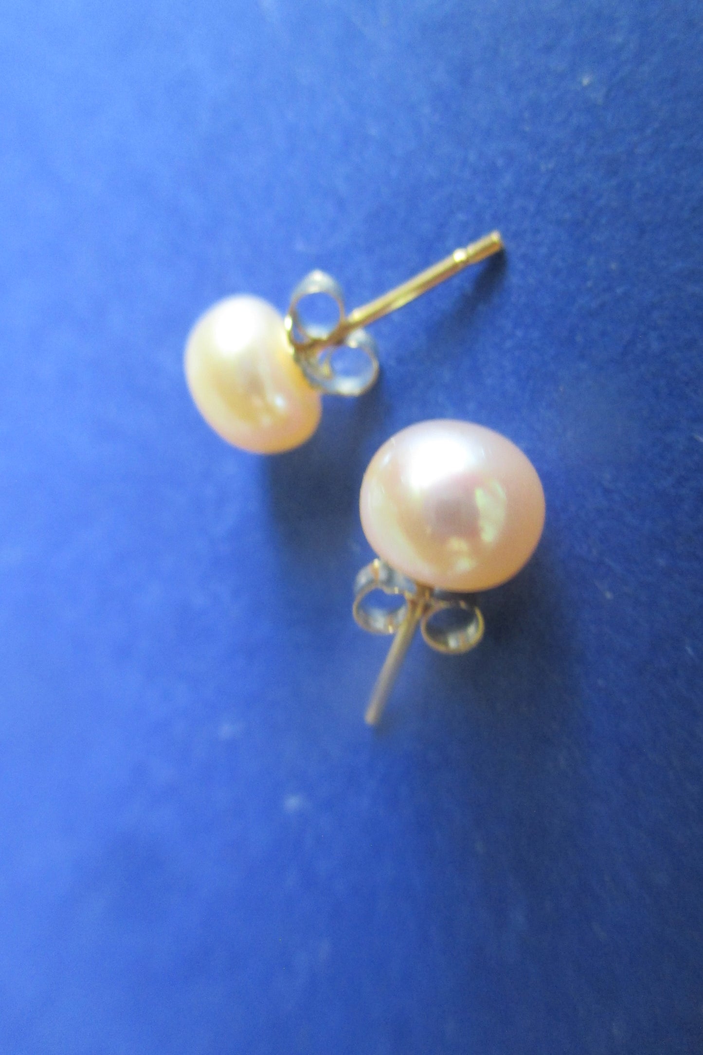 Pink pearl STUD earrings with gold stud