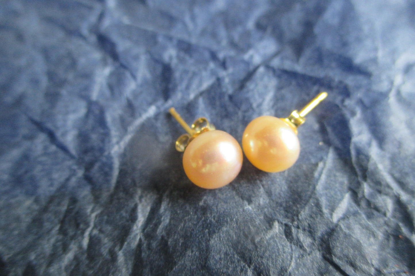 Pink pearl STUD earrings with gold stud