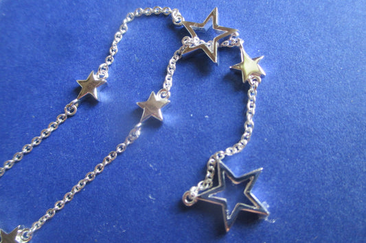 Silver stars necklace