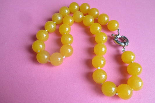 Yellow Jade 16 inch Necklace