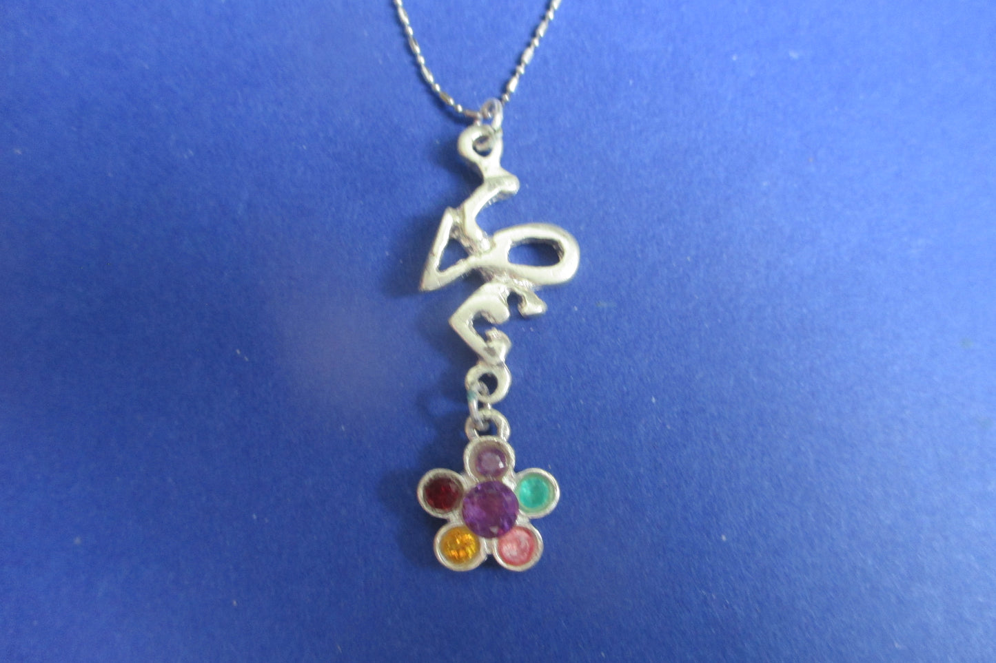 Silver Love and flower pendant