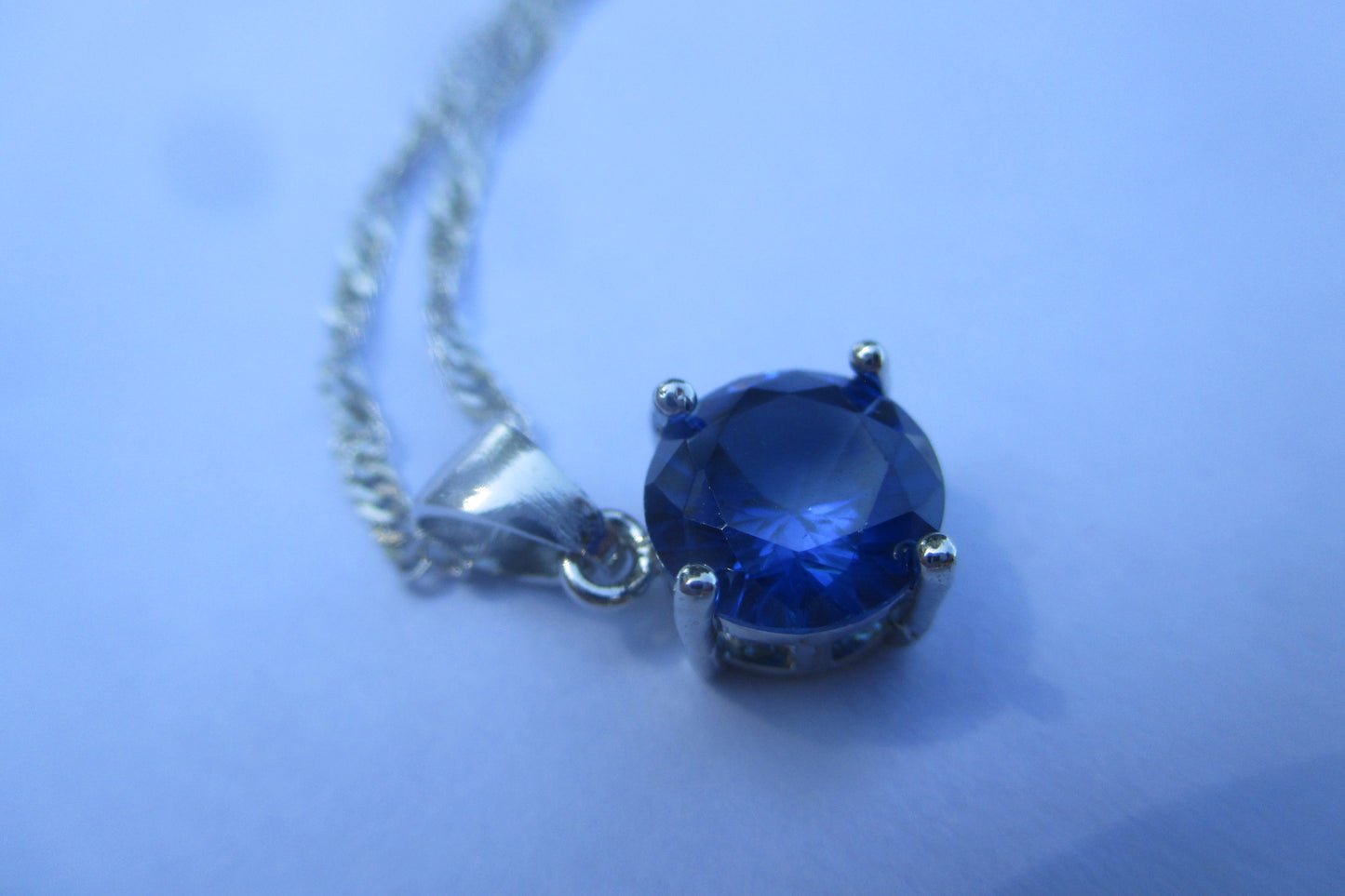 Sapphire ,( man made ) pendant