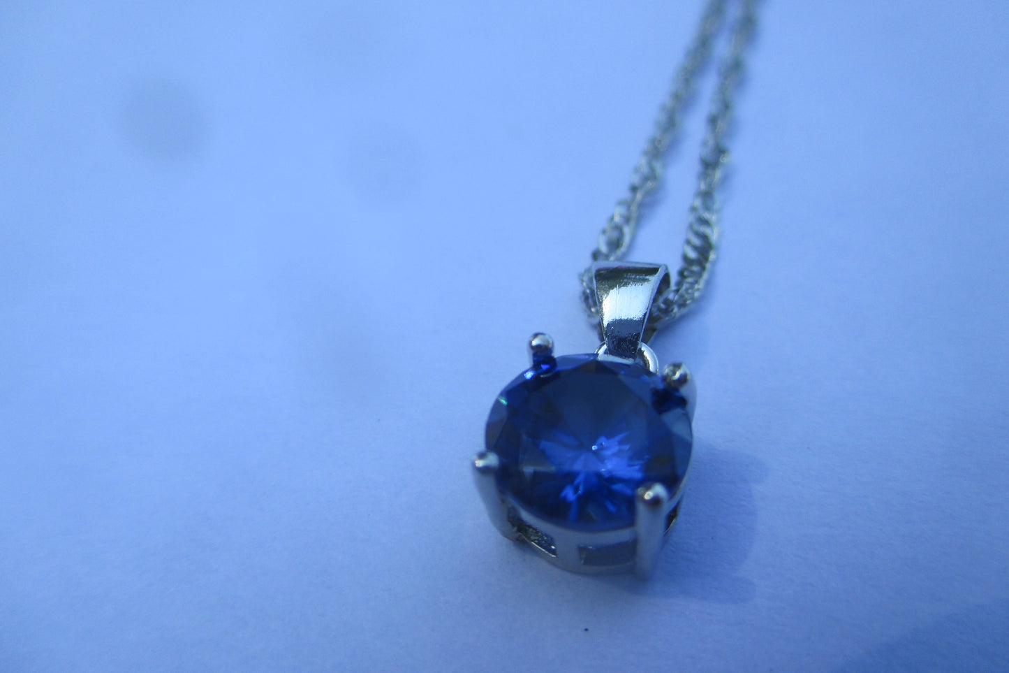 Sapphire ,( man made ) pendant