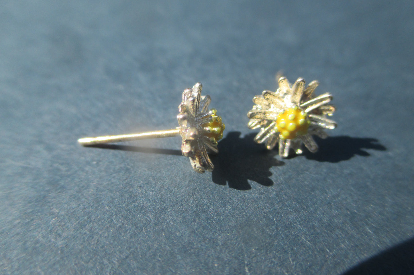 Silver flower stud earrings