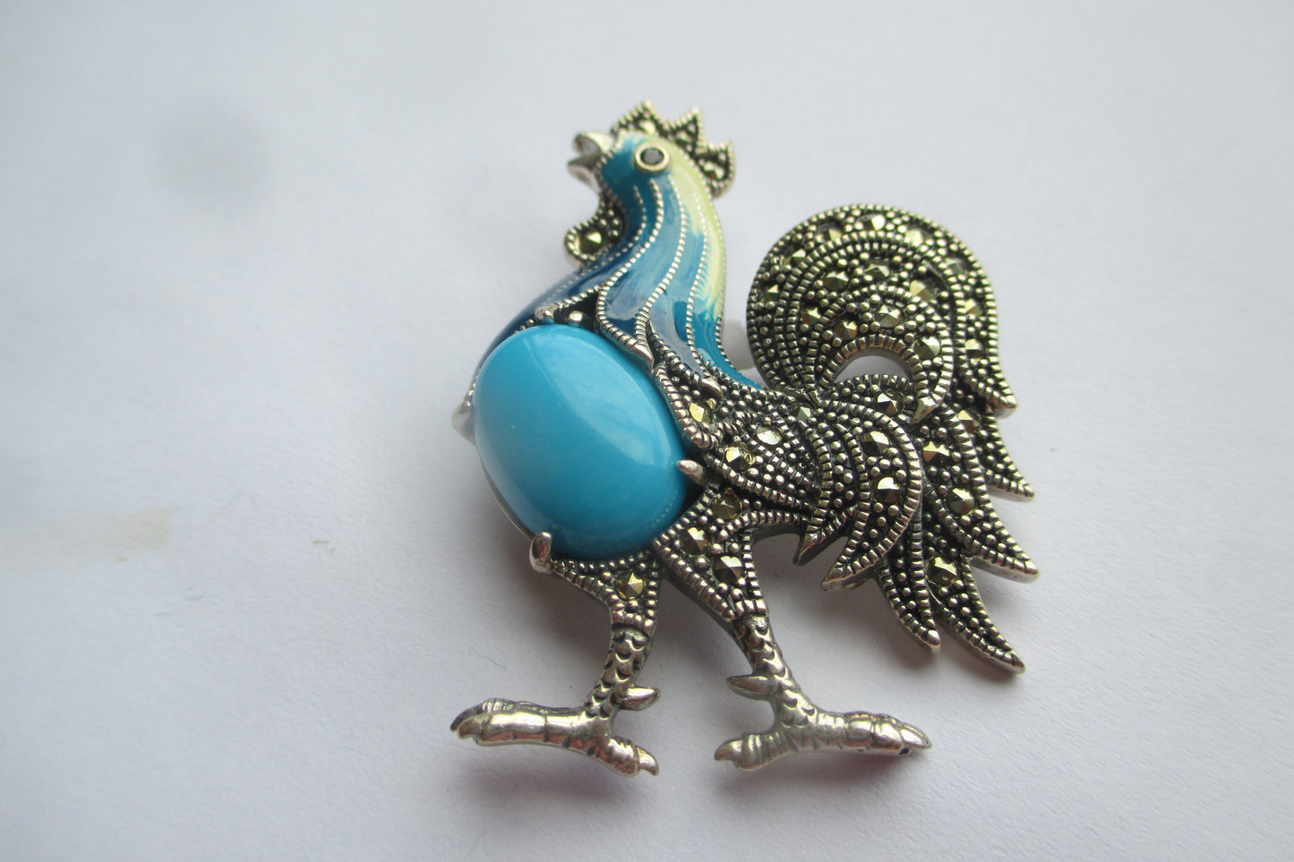 Enamel Cockerel broach