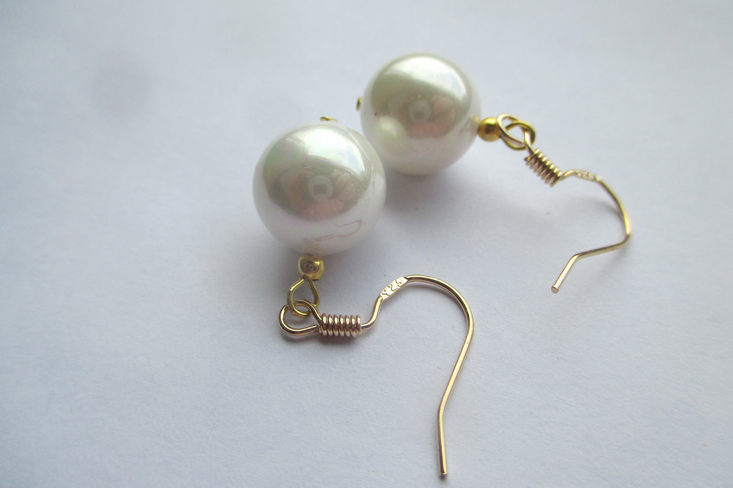 Artificial pearl hook earrings