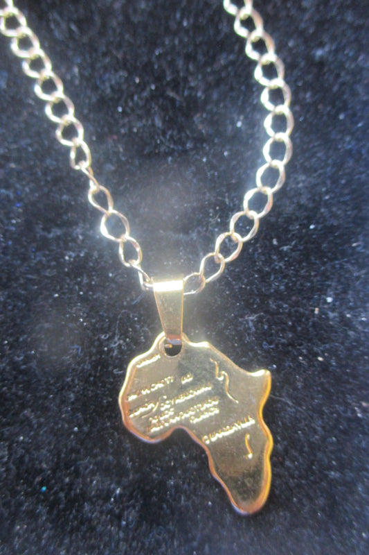 Africa gold plated pendant