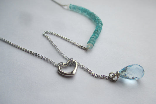 Silver chain with heart necklace