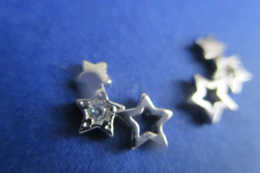 Silver star stud earrings